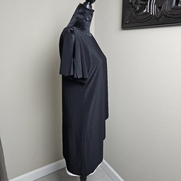 Lauren Ralph Lauren New Two-Tone Overlay Sheath Dress Size 2 Black and White - Picture 5 of 9